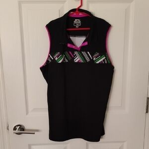 Slazenger Black Tank Top with Pink and Green Accents